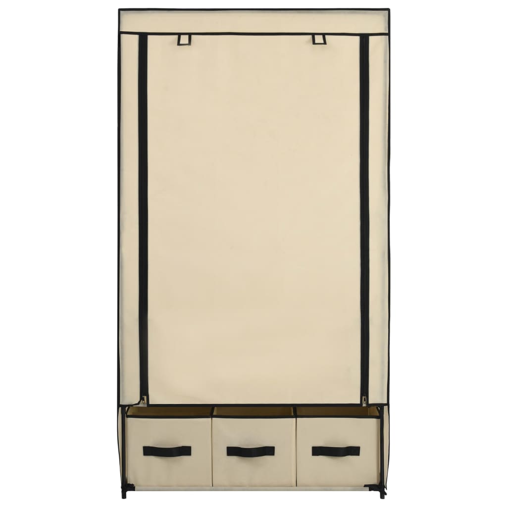 282459  Wardrobe Cream 87x49x159 cm Fabric - PAKOBAZAAR