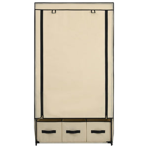 282459  Wardrobe Cream 87x49x159 cm Fabric - PAKOBAZAAR