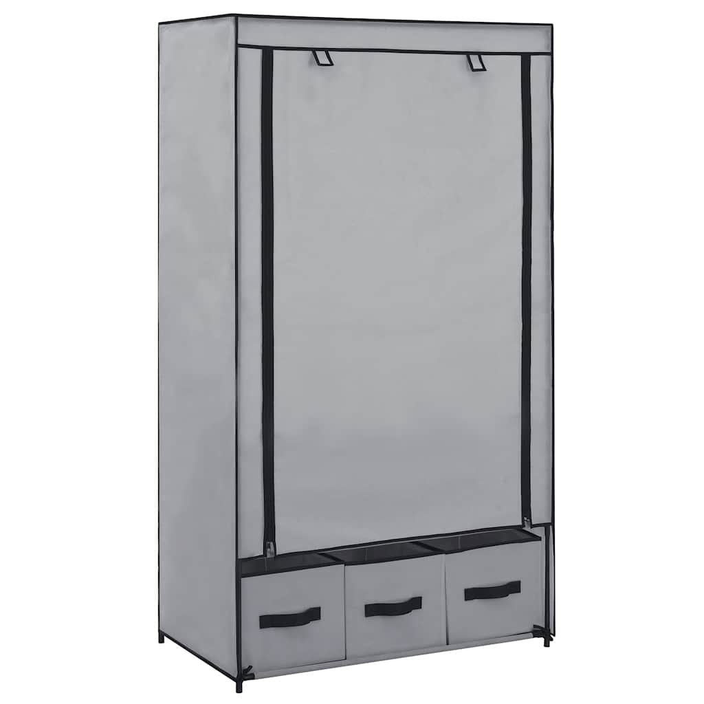 282460  Wardrobe Grey 87x49x159 cm Fabric - PAKOBAZAAR