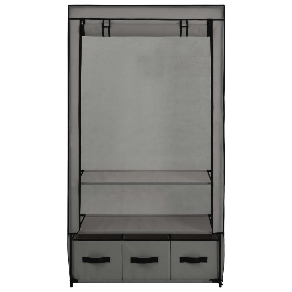 282460  Wardrobe Grey 87x49x159 cm Fabric - PAKOBAZAAR