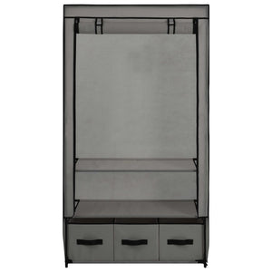 282460  Wardrobe Grey 87x49x159 cm Fabric - PAKOBAZAAR