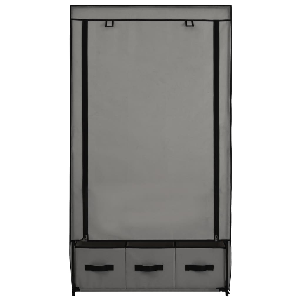 282460  Wardrobe Grey 87x49x159 cm Fabric - PAKOBAZAAR