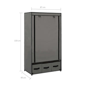 282460  Wardrobe Grey 87x49x159 cm Fabric - PAKOBAZAAR