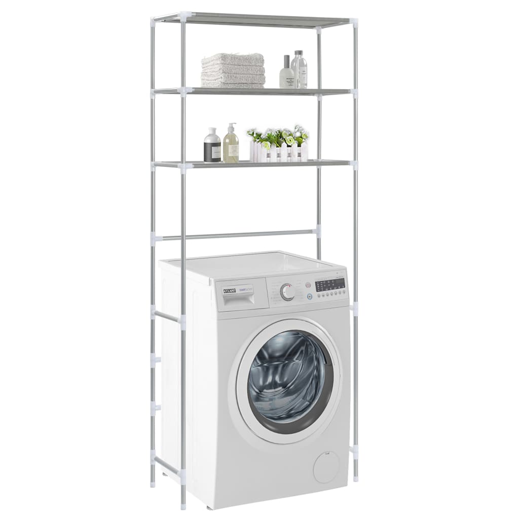 Ραφιέρα 3 Επιπέδων για Πλυντήριο Ασημί 69 x 28 x 169 εκ. - PAKOBAZAAR
