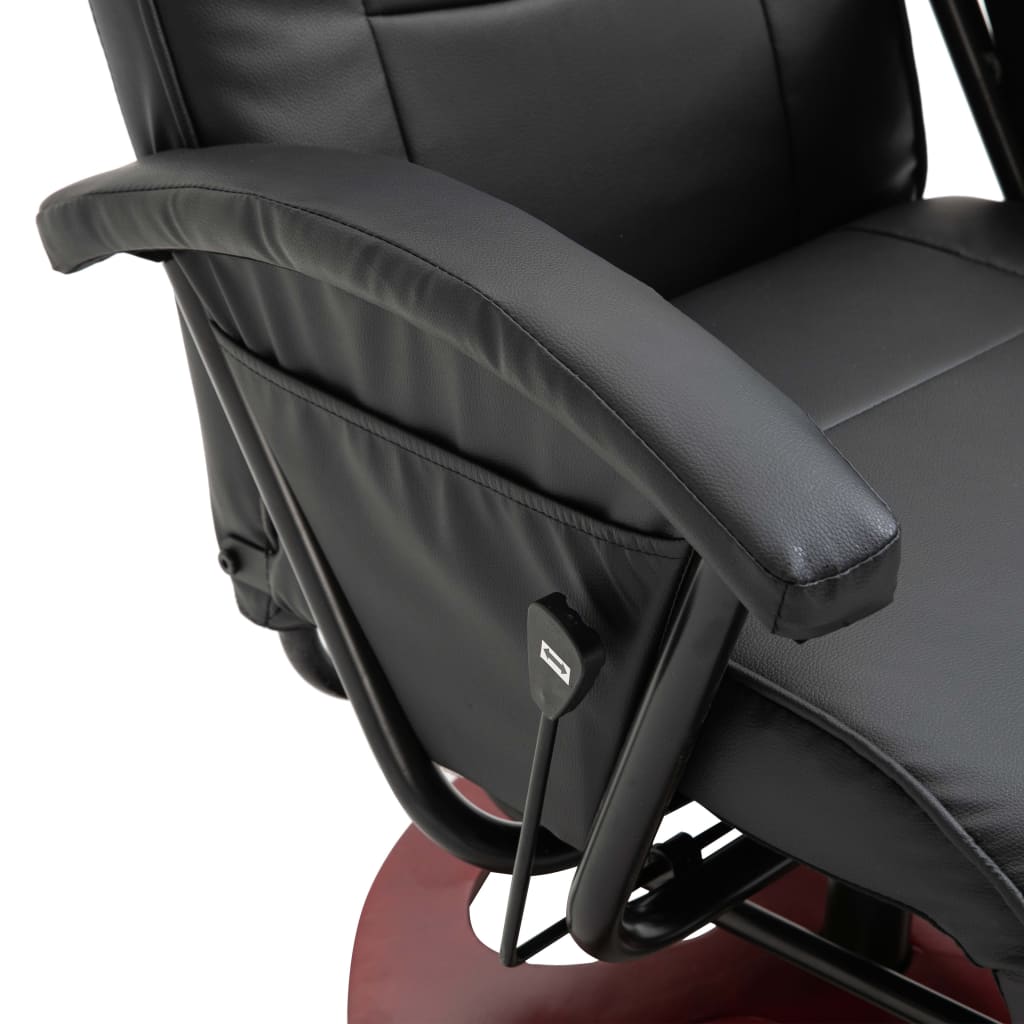 Πολυθρόνα Περιστρεφόμενη Μαύρη από Συνθετικό Δέρμα - PAKOBAZAAR