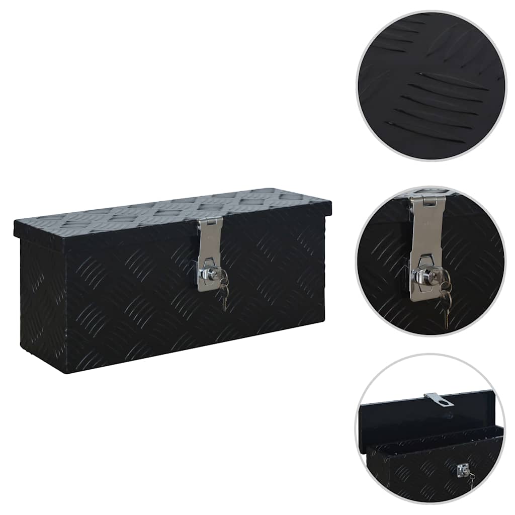 Κουτί Αποθήκευσης Μαύρο 485 x 140 x 200 χιλ. Αλουμινίου - Pakobazaar