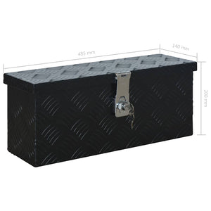 Κουτί Αποθήκευσης Μαύρο 485 x 140 x 200 χιλ. Αλουμινίου - Pakobazaar