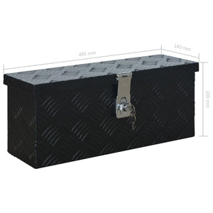 Κουτί Αποθήκευσης Μαύρο 485 x 140 x 200 χιλ. Αλουμινίου - PAKOBAZAAR