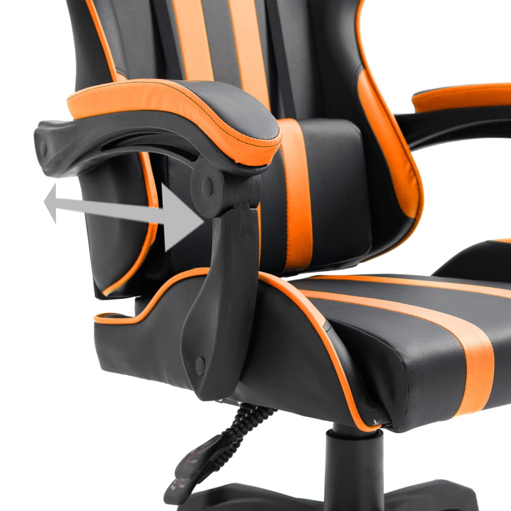 Καρέκλα Gaming Πορτοκαλί από Συνθετικό Δέρμα