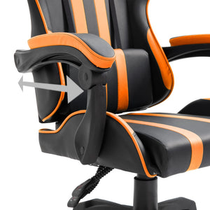 Καρέκλα Gaming Πορτοκαλί από Συνθετικό Δέρμα