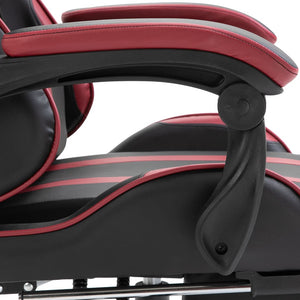 Καρέκλα Gaming με Υποπόδιο Μπορντό από Συνθετικό Δέρμα