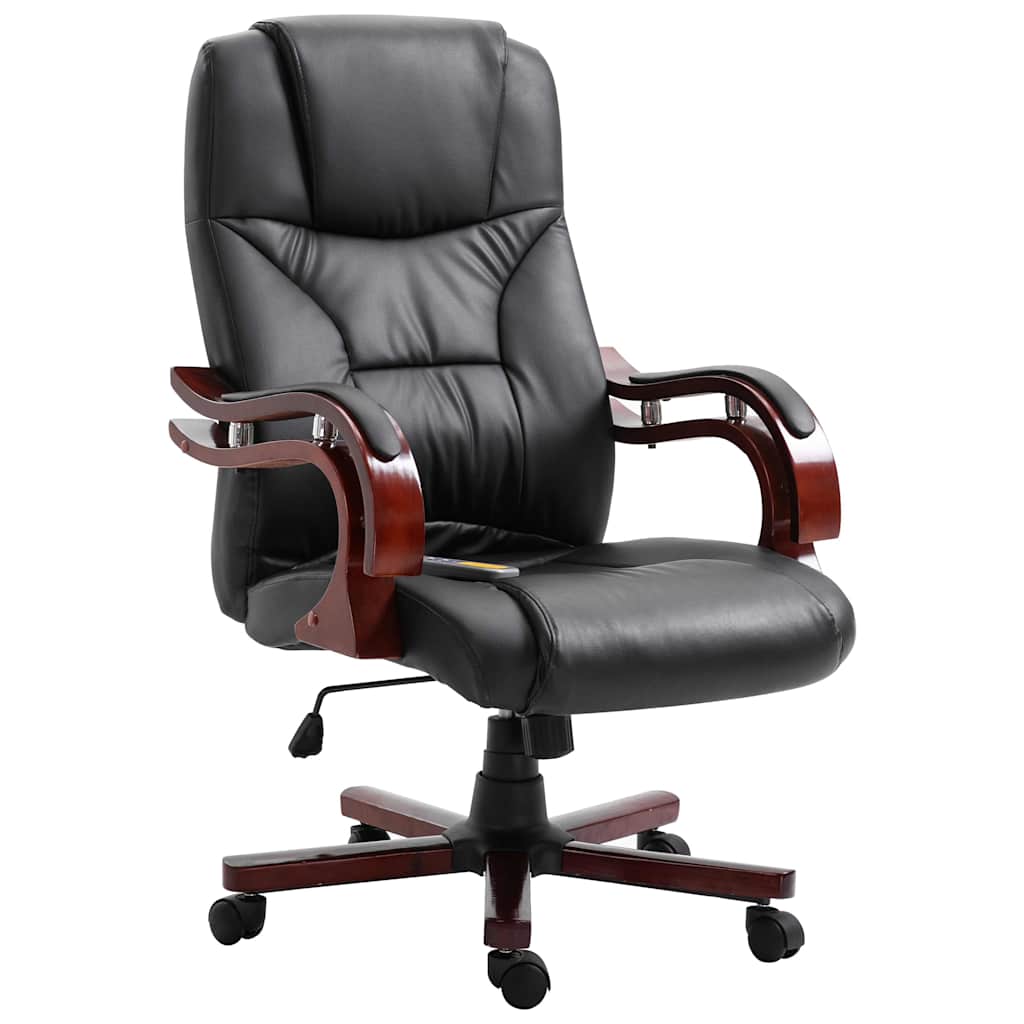 Πολυθρόνα Γραφείου Μαύρη από Συνθετικό Δέρμα