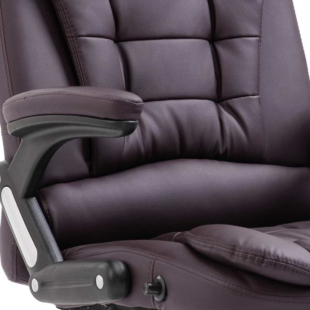 Πολυθρόνα Γραφείου Καφέ από Συνθετικό Δέρμα - PAKOBAZAAR