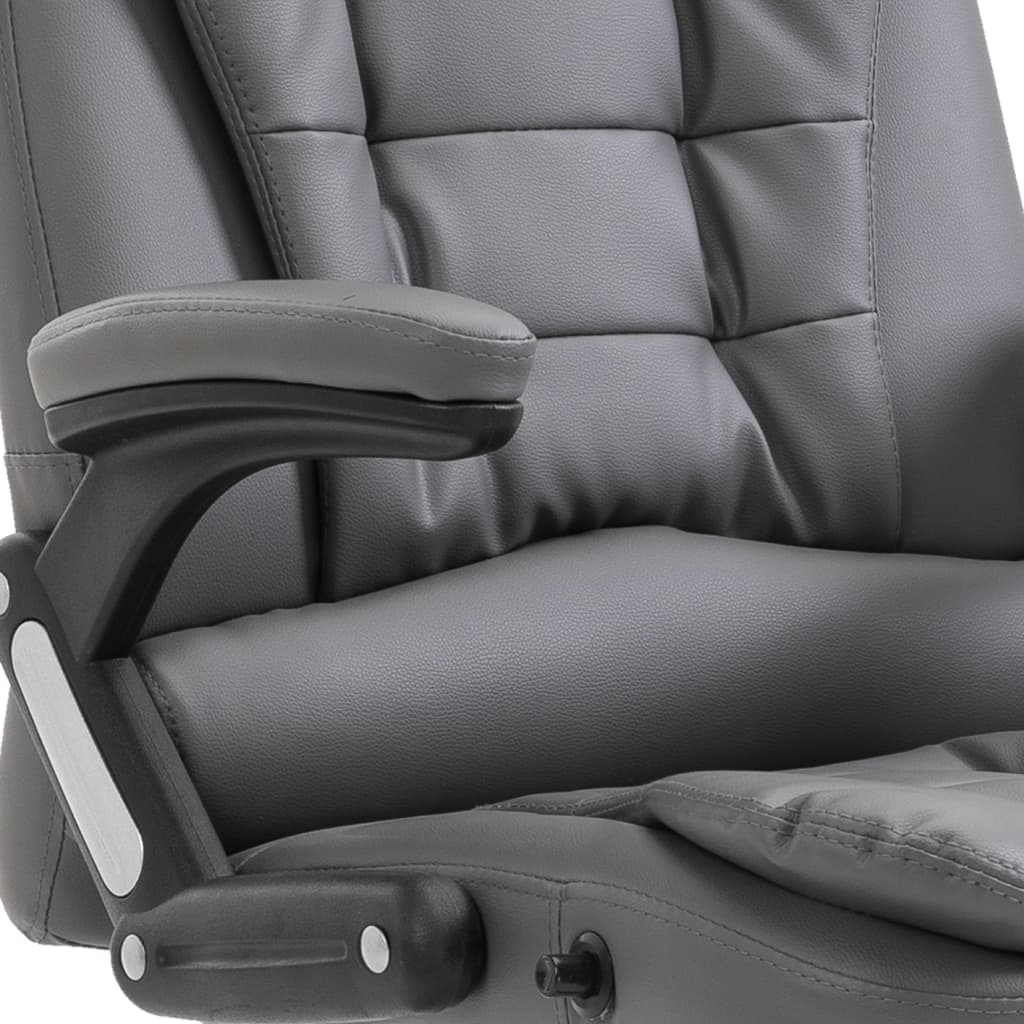 Πολυθρόνα Γραφείου Ανθρακί από Συνθετικό Δέρμα - PAKOBAZAAR