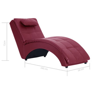 Ανάκλιντρο Μπορντό από Συνθετικό Δέρμα με Μαξιλάρι - Pakobazaar