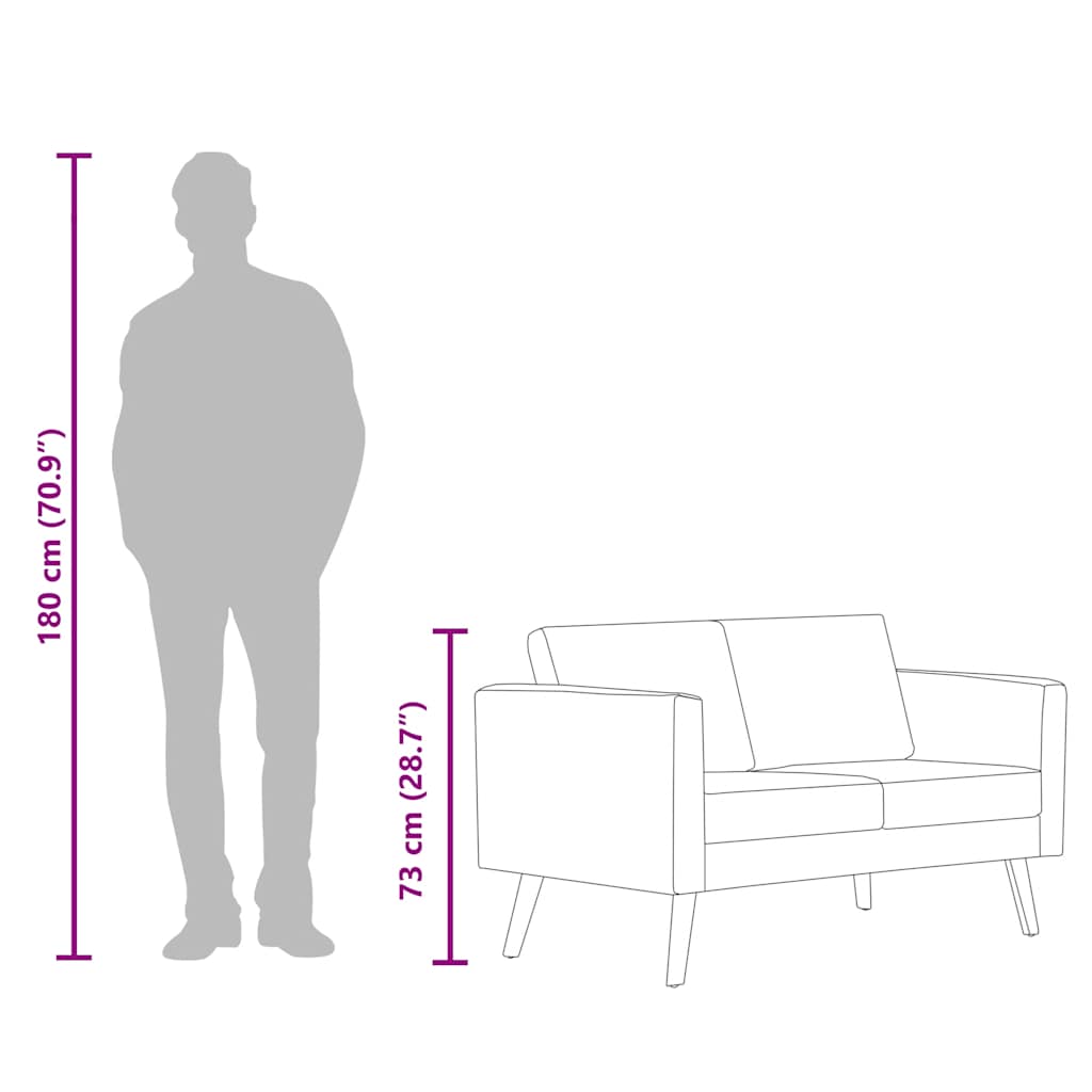 Καναπές Διθέσιος Μπορντό Υφασμάτινος - PAKOBAZAAR