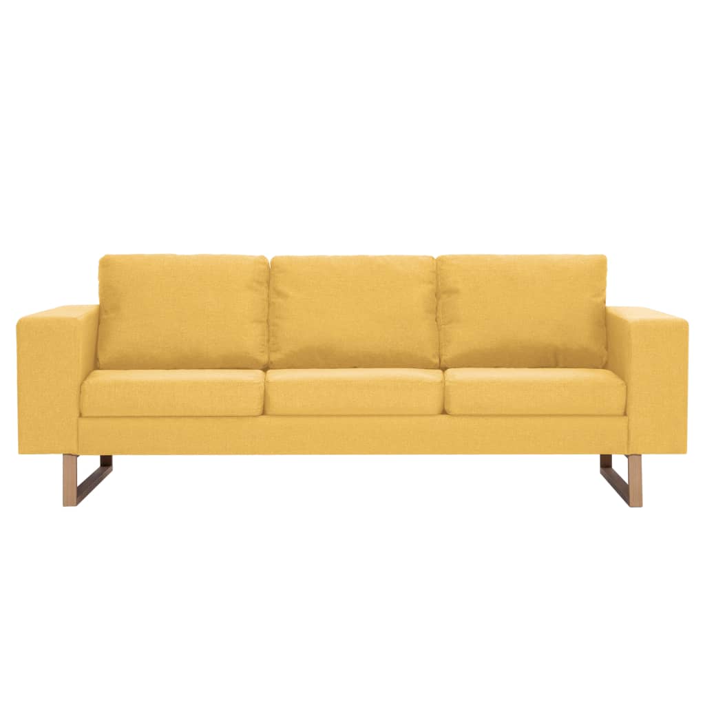 Καναπές Τριθέσιος Κίτρινος Υφασμάτινος - PAKOBAZAAR