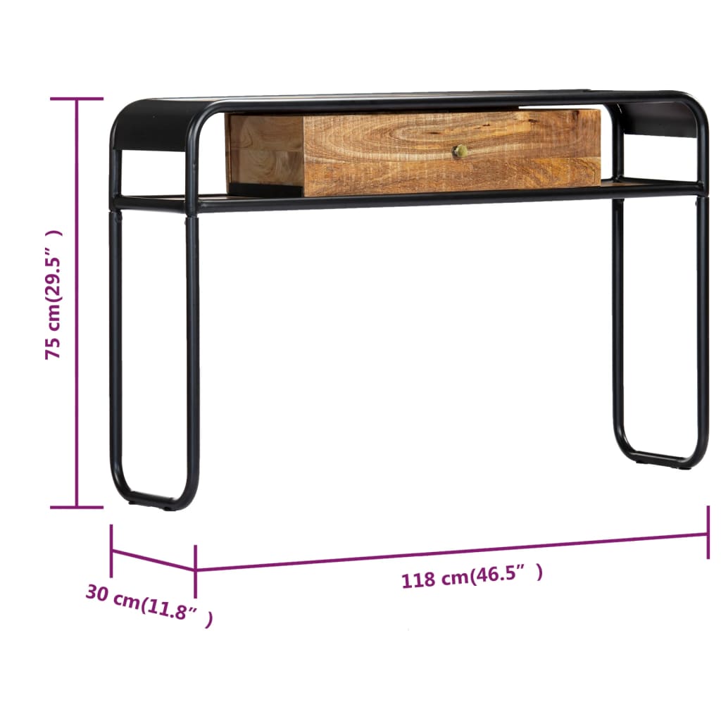 Τραπέζι Κονσόλα 118 x 30 x 75 εκ. από Μασίφ Ξύλο Μάνγκο - PAKOBAZAAR