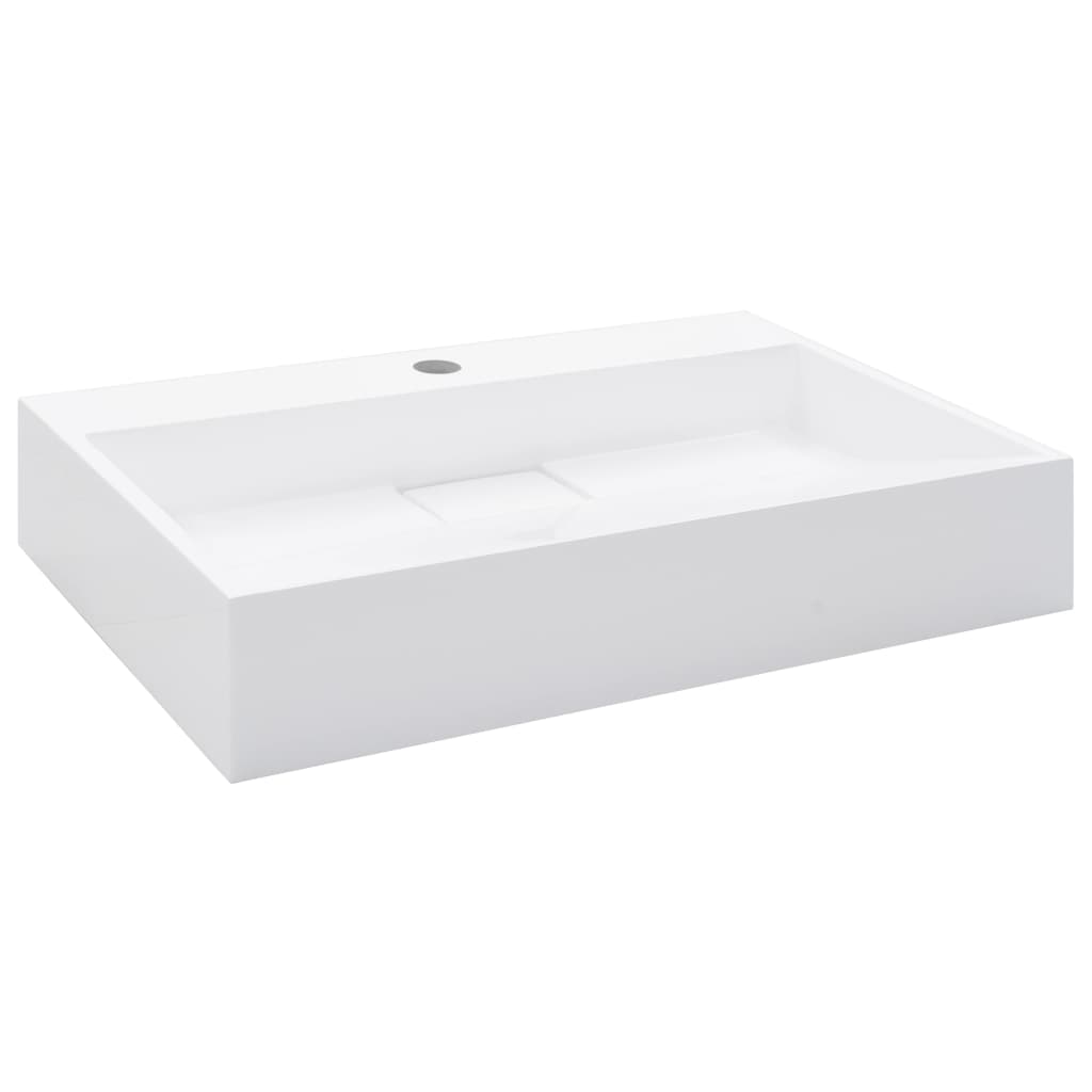 Νιπτήρας Λευκός 60x38x11 εκ. Συνθετικός από Τεχνητό Μάρμαρο - PAKOBAZAAR
