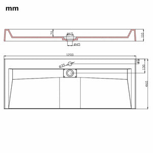 Νιπτήρας Λευκός 120x46x11 εκ. Συνθετικός από Τεχνητό Μάρμαρο - PAKOBAZAAR