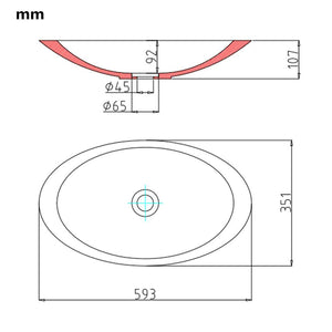 Νιπτήρας Λευκός 59,3x35,1x10,7 εκ. Συνθετικός Τεχνητό Μάρμαρο - PAKOBAZAAR