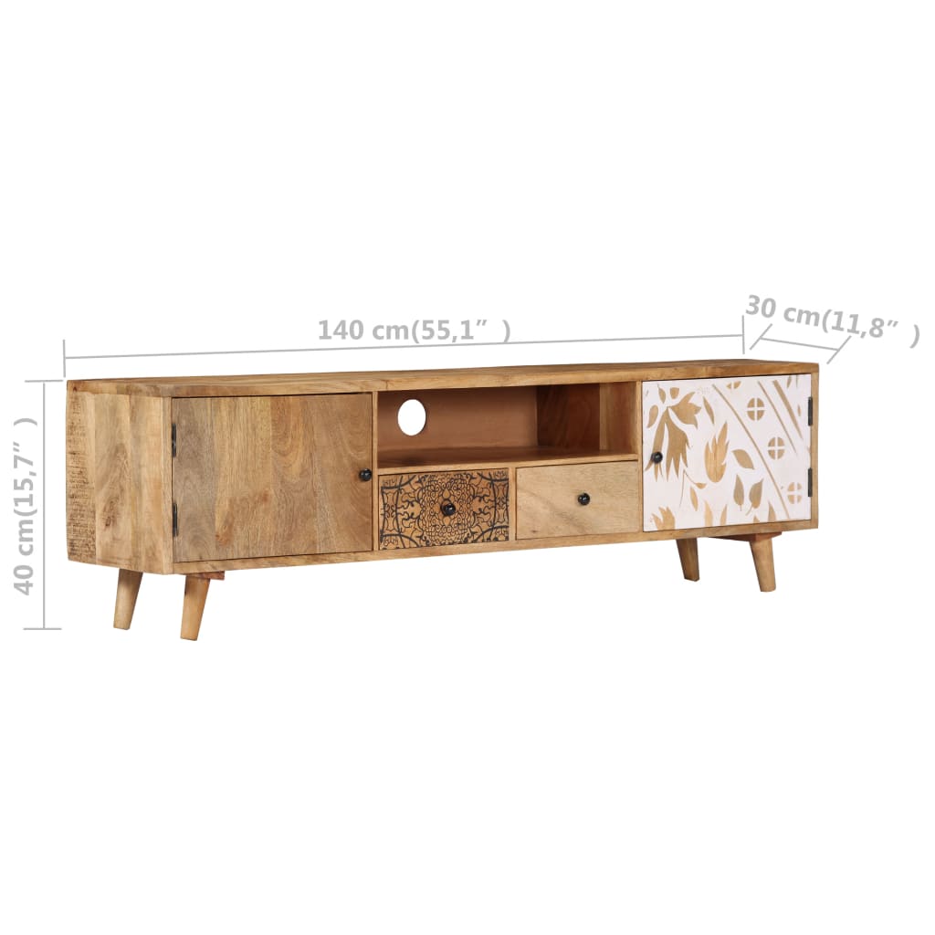 Έπιπλο Τηλεόρασης 140 x 30 x 40 εκ. από Μασίφ Ξύλο Μάνγκο - PAKOBAZAAR