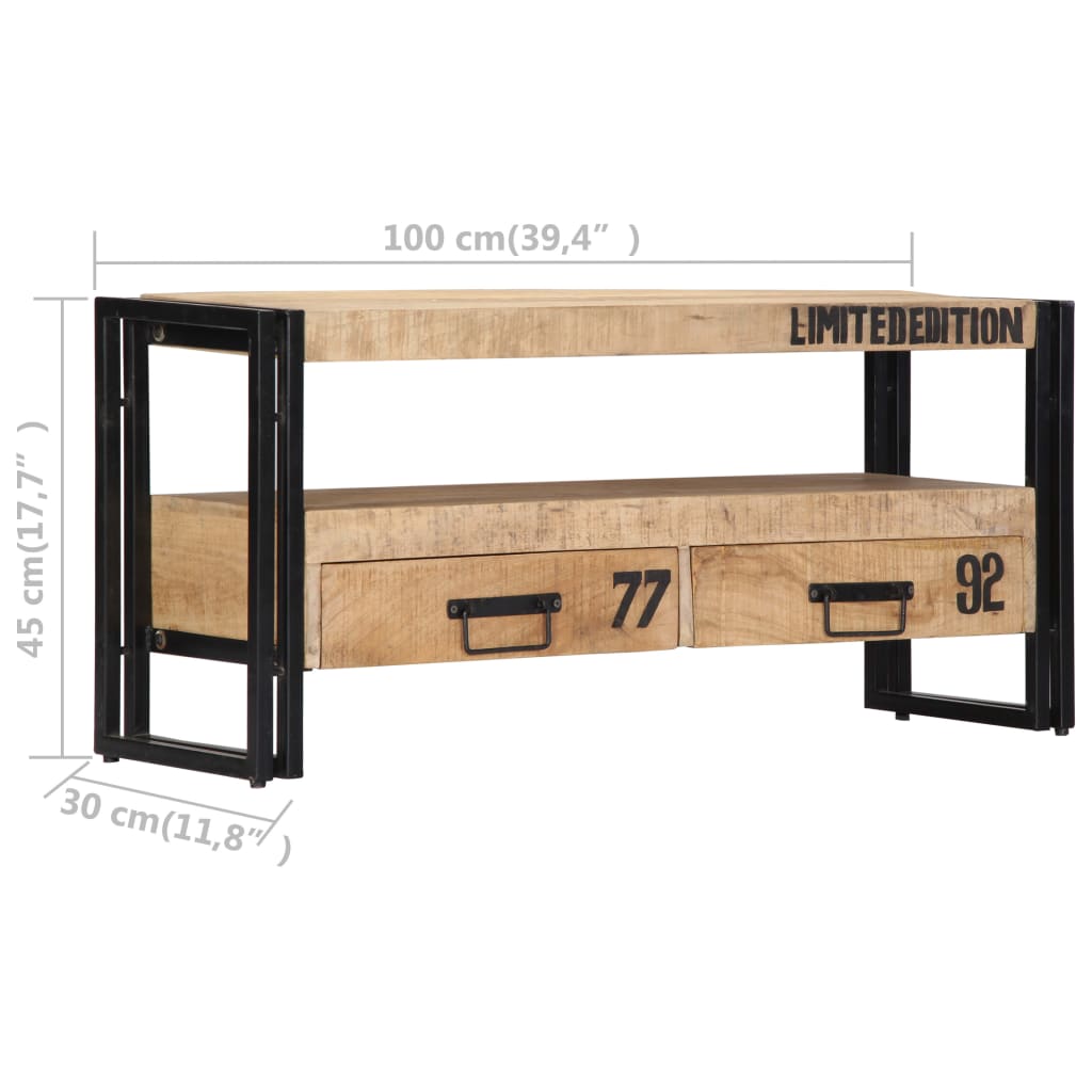 Έπιπλο Τηλεόρασης 100 x 30 x 45 εκ. από Μασίφ Ξύλο Μάνγκο - PAKOBAZAAR