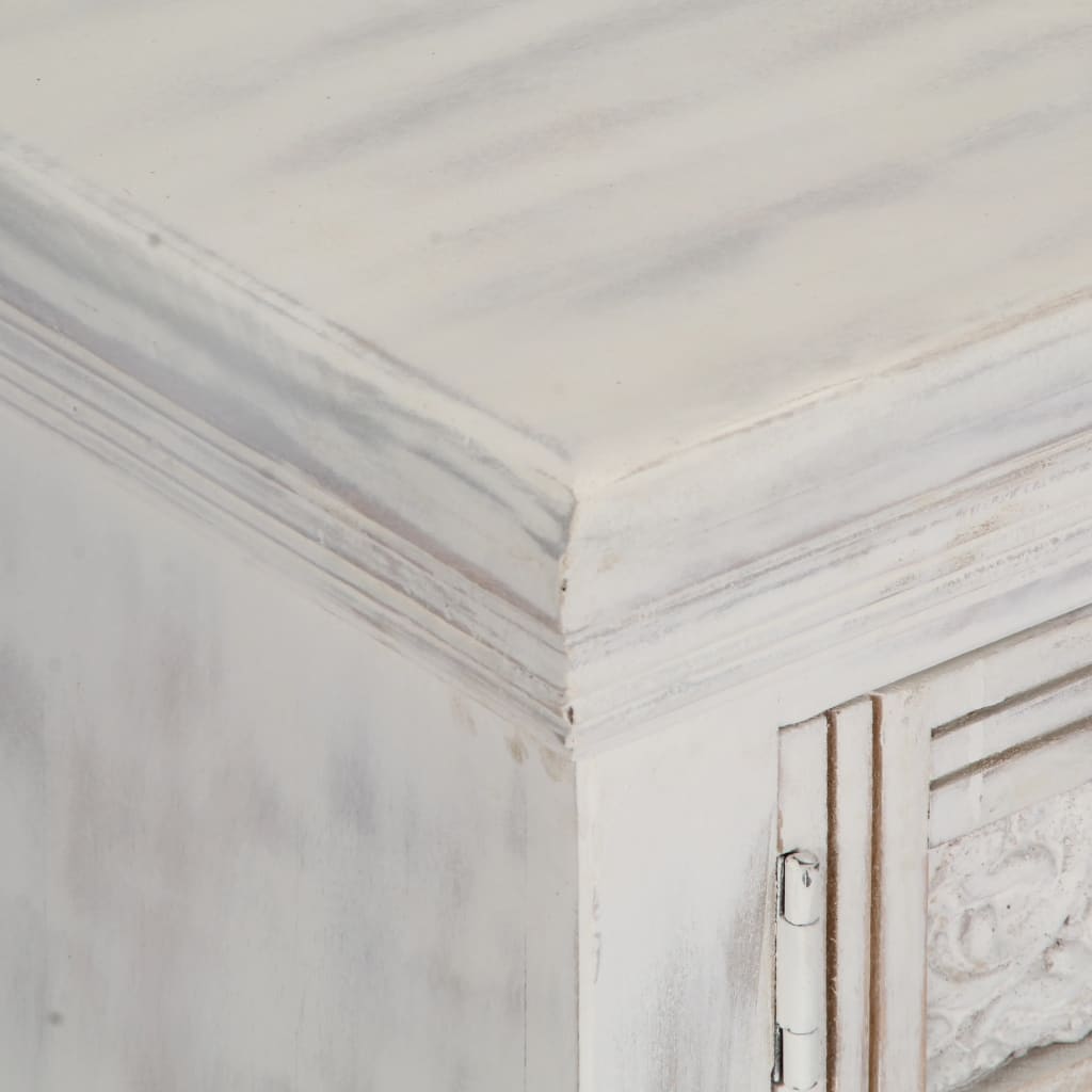 Έπιπλο Τηλεόρασης Λευκό 120 x 30 x 40 εκ. από Μασίφ Ξύλο Μάνγκο
