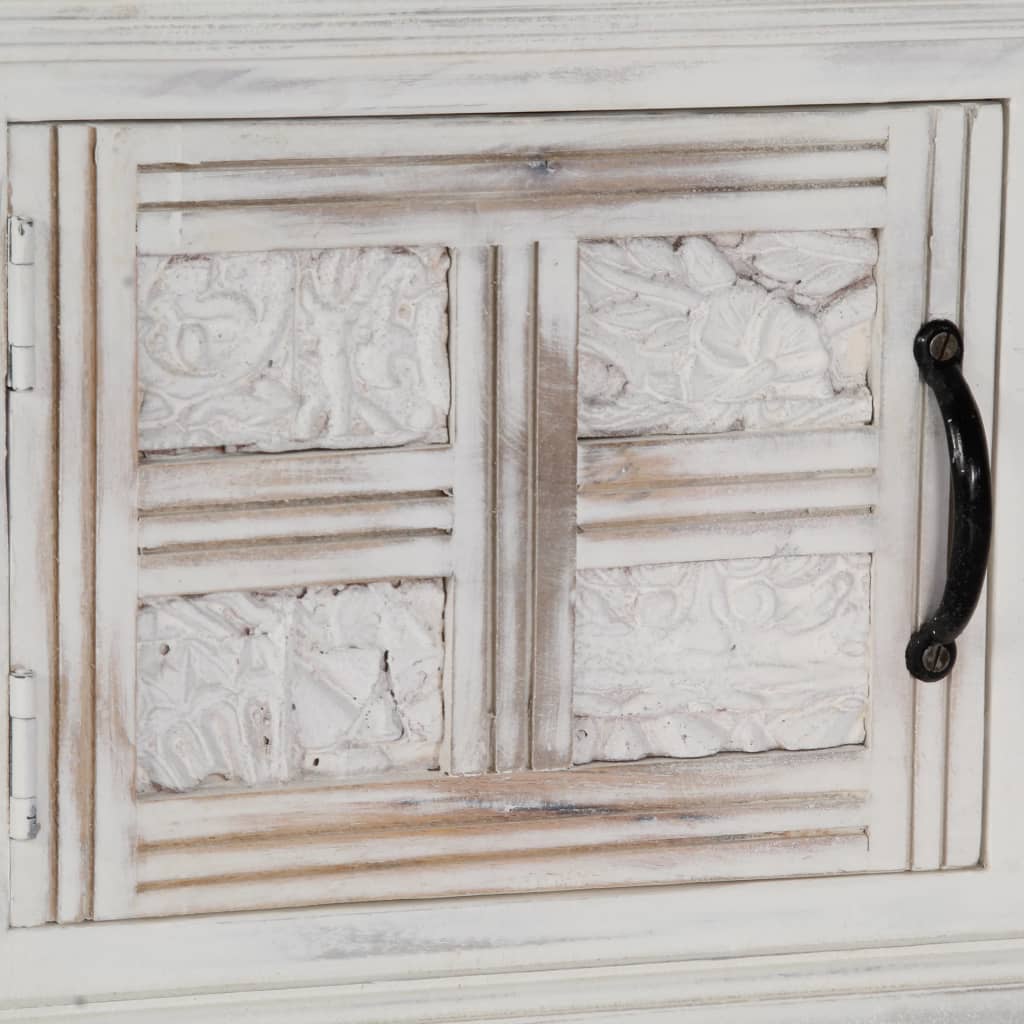 Έπιπλο Τηλεόρασης Λευκό 120 x 30 x 40 εκ. από Μασίφ Ξύλο Μάνγκο
