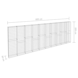 Συρματοκιβώτιο Τοίχος 600x30x200 εκ. Γαλβαν.Χάλυβας + Καλύμματα - PAKOBAZAAR