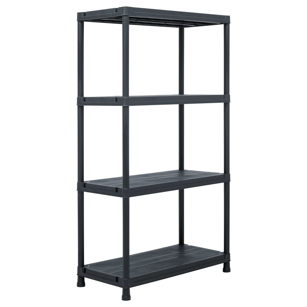 Ραφιέρες 2 τεμ. Μαύρες 60 x 30 x 138 εκ. Πλαστικές - PAKOBAZAAR