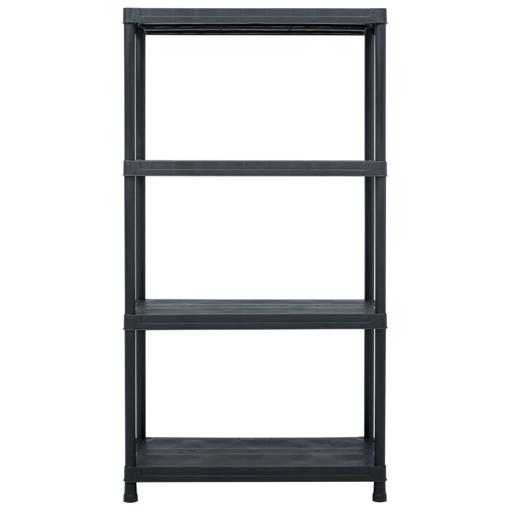 Ραφιέρες 2 τεμ. Μαύρες 60 x 30 x 138 εκ. Πλαστικές - PAKOBAZAAR