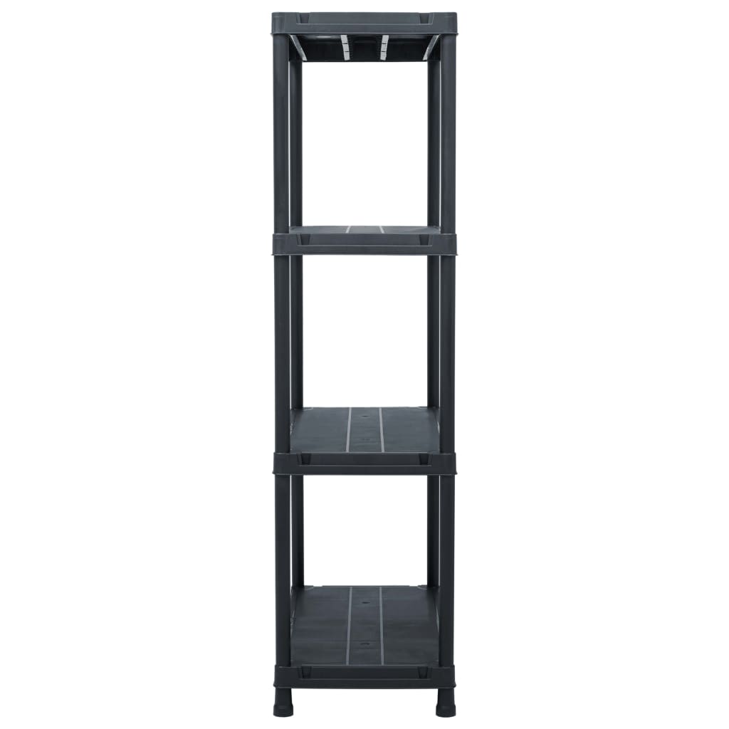 Ραφιέρες 2 τεμ. Μαύρες 60 x 30 x 138 εκ. Πλαστικές - PAKOBAZAAR