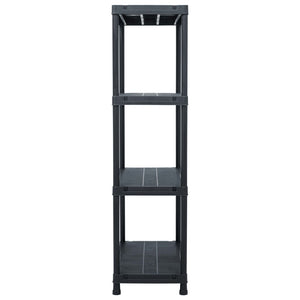 Ραφιέρες 2 τεμ. Μαύρες 60 x 30 x 138 εκ. Πλαστικές - PAKOBAZAAR