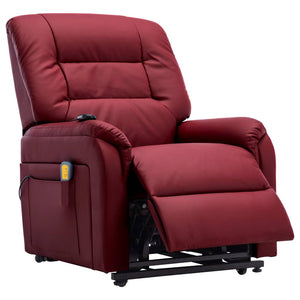 Πολυθρόνα Μασάζ TV Ηλεκτρική Ανακλ. Μπορντό από Συνθετικό δέρμα