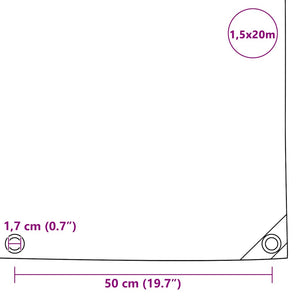 Μουσαμάς Γκρι 1,5 x 20 μ. 650 γρ./μ.² - PAKOBAZAAR