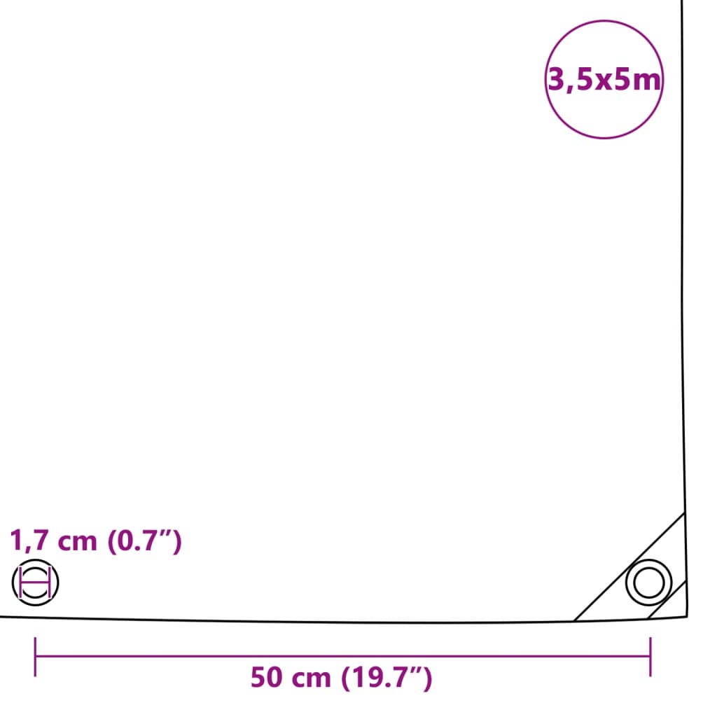 Μουσαμάς Γκρι 3,5 x 5 μ. 650 γρ./μ.² - Pakobazaar