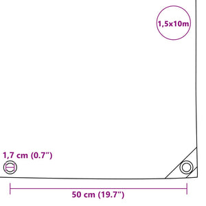 Μουσαμάς Πράσινος 1,5 x 10 μ. 650 γρ./μ.² - PAKOBAZAAR