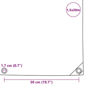 Μουσαμάς Πράσινος 1,5 x 20 μ. 650 γρ./μ.² - PAKOBAZAAR
