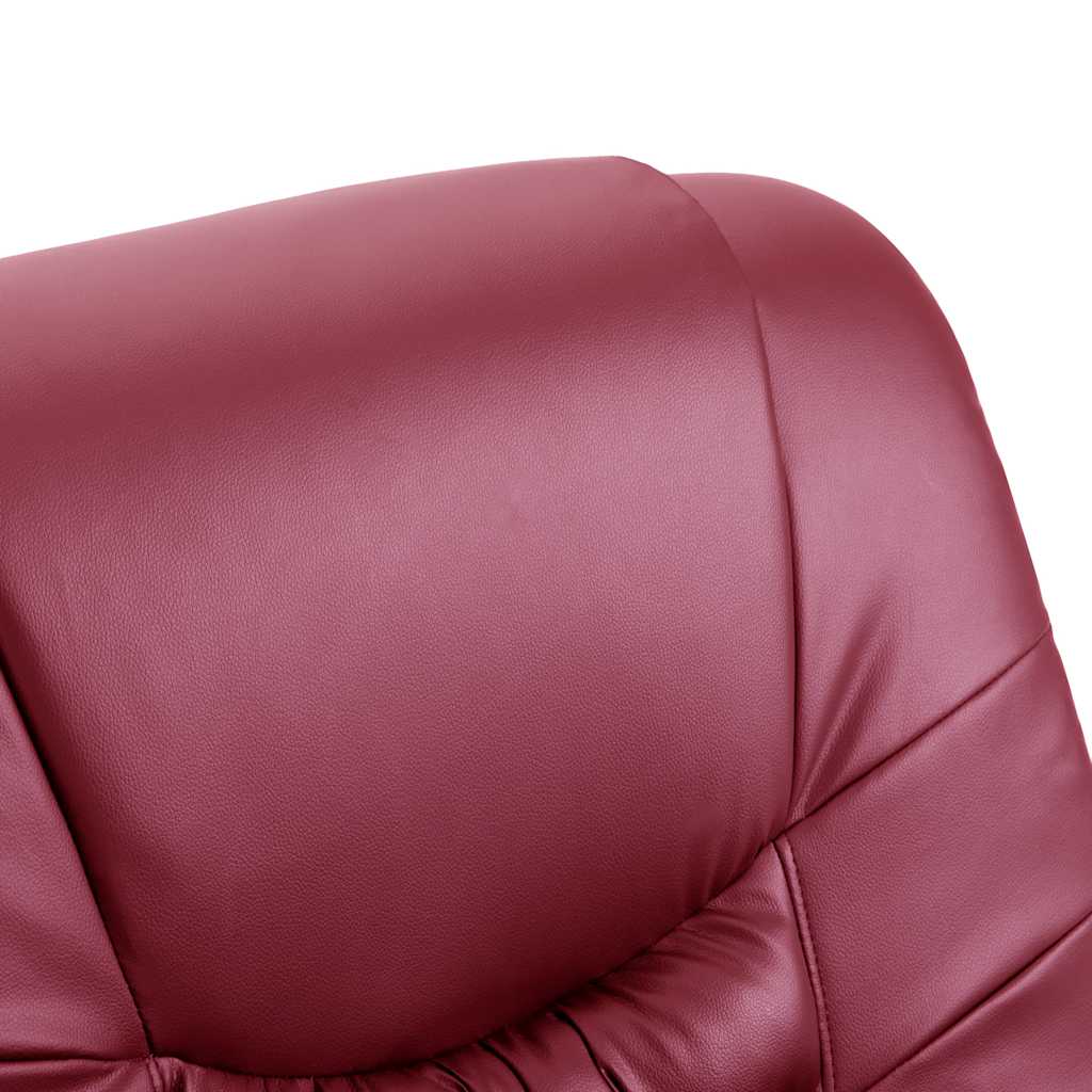 Πολυθρόνα Μασάζ Ανακλινόμενη Μπορντό από Συνθετικό Δέρμα