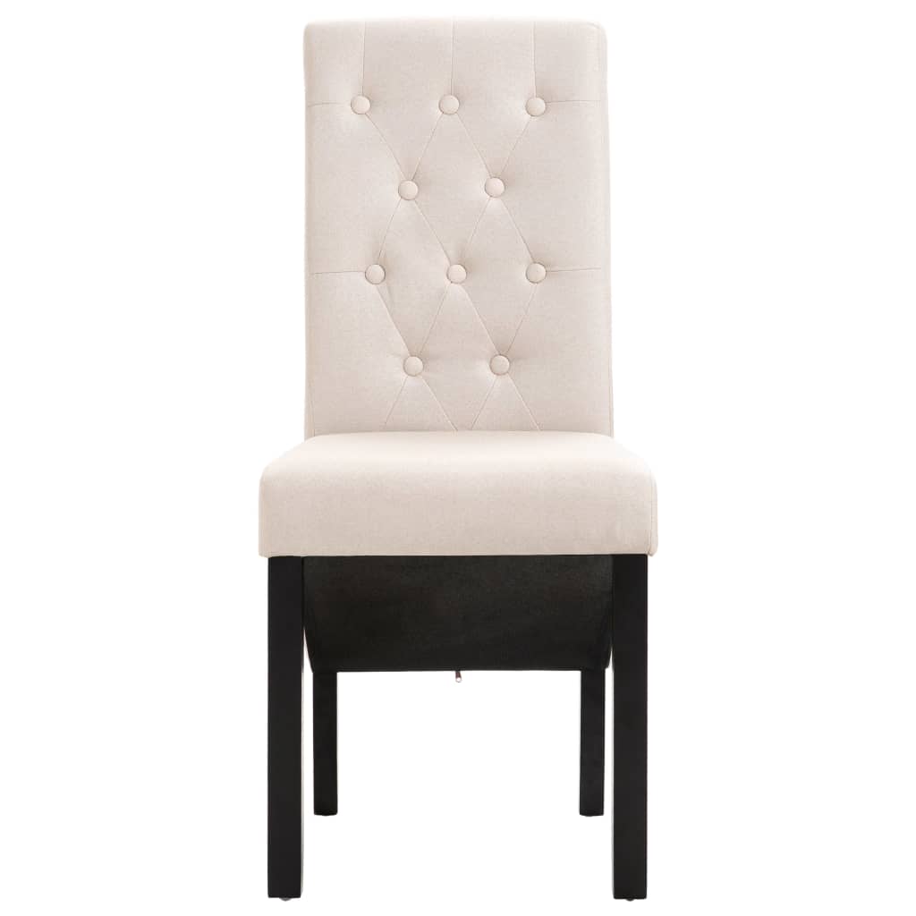 Καρέκλες Τραπεζαρίας 2 τεμ. Κρεμ Υφασμάτινες - PAKOBAZAAR