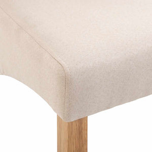 Καρέκλες Τραπεζαρίας 2 τεμ. Κρεμ Υφασμάτινες