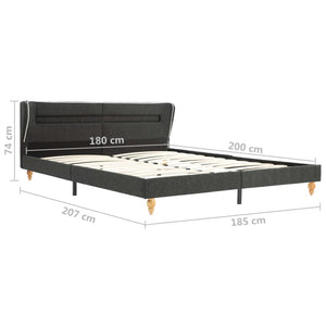 Πλαίσιο Κρεβατιού με λυχνίες LED Σκ. Γκρι 180x200 εκ. Λινάτσα
