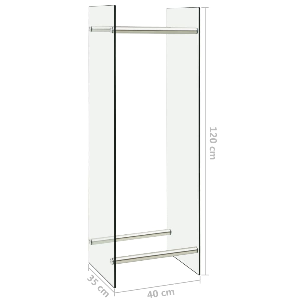 Ράφι Καυσόξυλων Διαφανές 40 x 35 x 120 εκ. Γυάλινο
