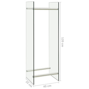 Ράφι Καυσόξυλων Διαφανές 40 x 35 x 120 εκ. Γυάλινο