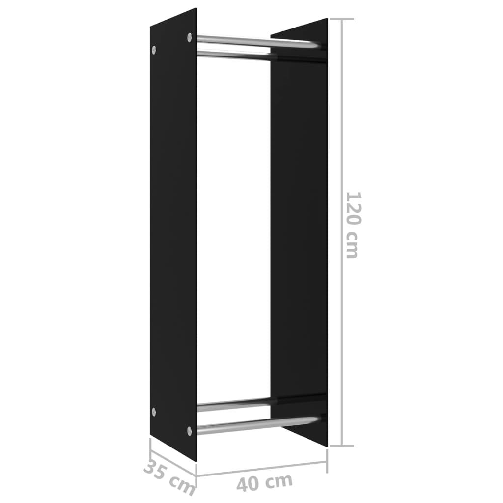 Ράφι Καυσόξυλων Μαύρο 40 x 35 x 120 εκ. Γυάλινο