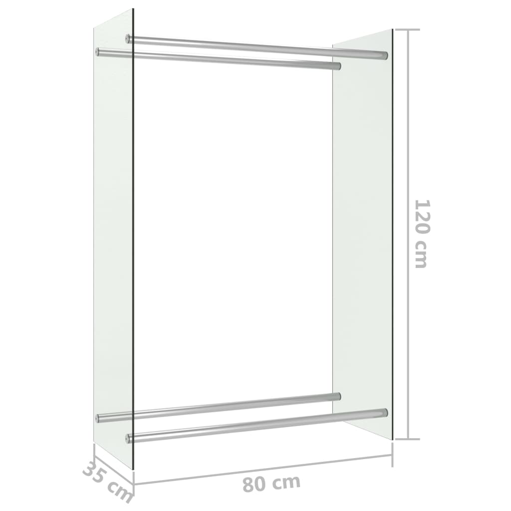 Ράφι Καυσόξυλων Διαφανές 80 x 35 x 120 εκ. Γυάλινο