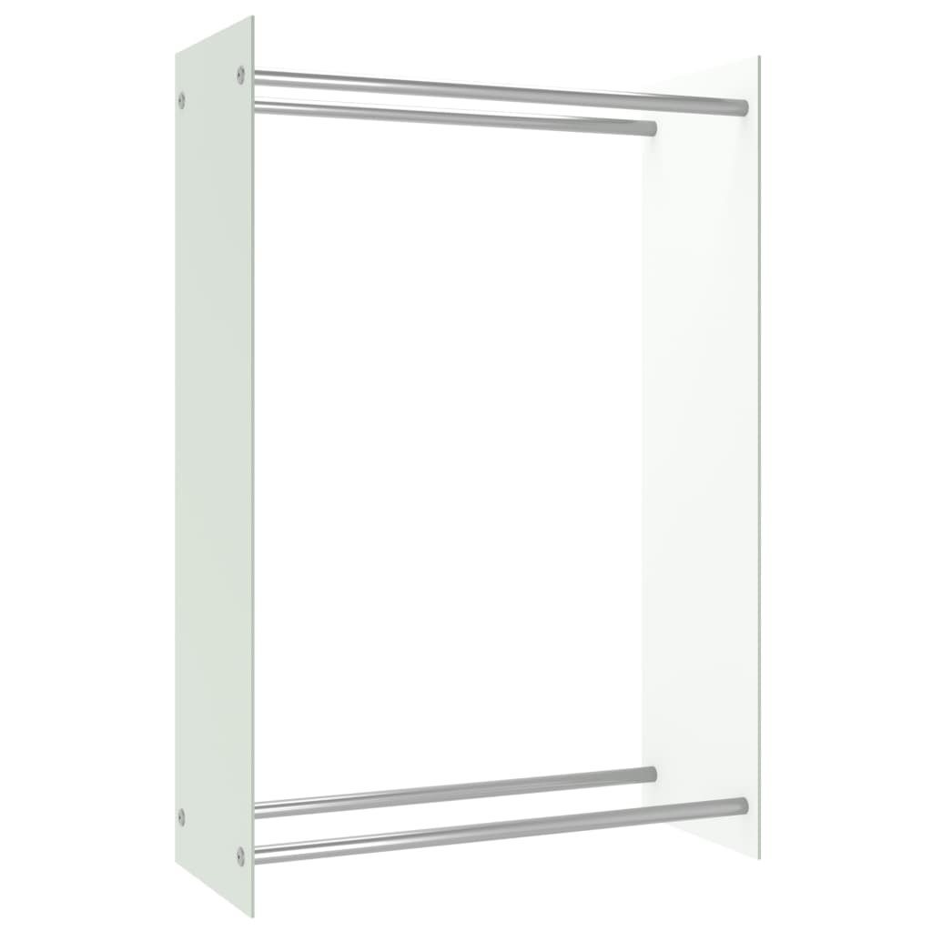 Ράφι Καυσόξυλων Λευκό 80 x 35 x 120 εκ. Γυάλινο - Pakobazaar