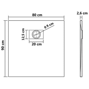 Βάση Ντουζιέρας Μαύρη 90 x 80 εκ. από SMC - PAKOBAZAAR