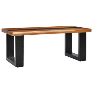 Τραπεζάκι Σαλονιού 100x50x40 εκ. Μασίφ Ξύλο Teak / Συνθ. Ρητίνη - PAKOBAZAAR